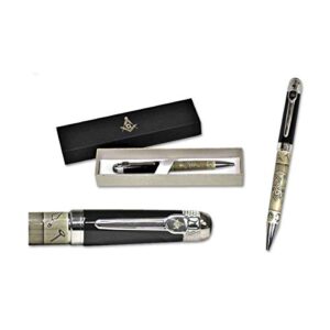 square & compass all seeing eye masonic ball point pen