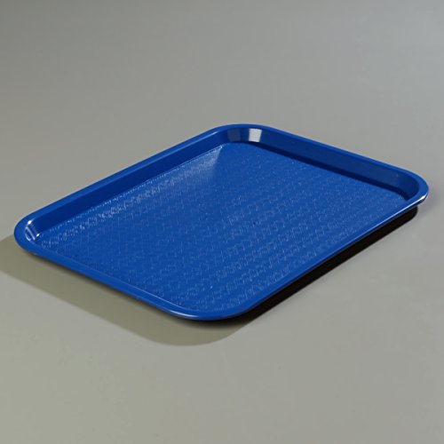 Carlisle FoodService Products Cafe Plastic Fast Food Tray, 14" x 18", Blue, (Pack of 12)