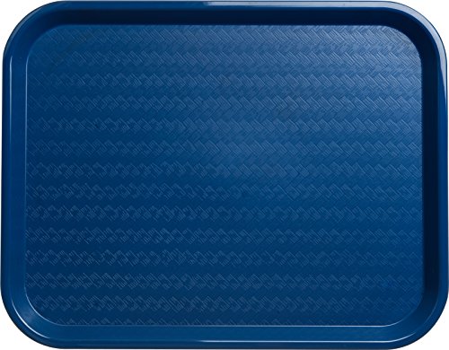 Carlisle FoodService Products Cafe Plastic Fast Food Tray, 14" x 18", Blue, (Pack of 12)