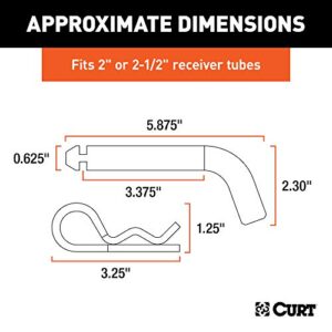 CURT 21583 Trailer Hitch Pin & Clip with Grooved Head, 5/8-Inch Diameter, Fits 2 or 2-1/2-Inch Receiver