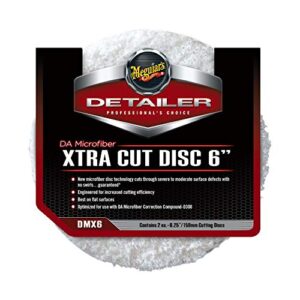 meguiar's dmx6 da (dual action) microfiber 6" xtra cut disc, 2 pack