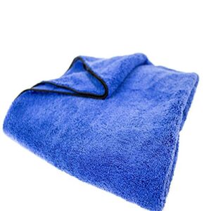 Zwipes 670-2PK Large Premium Absorbent Microfiber Drying Towel (Size: 40" x 25"), 2-Pack Pocketed Plush Lint-Free Cloth, Blue