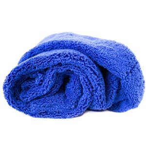 Zwipes 670-2PK Large Premium Absorbent Microfiber Drying Towel (Size: 40" x 25"), 2-Pack Pocketed Plush Lint-Free Cloth, Blue