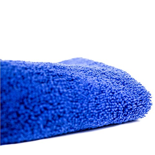 Zwipes Auto 669 Large Premium Absorbent Microfiber Drying Towel, Pocketed Plush Lint-Free Cloth, Blue