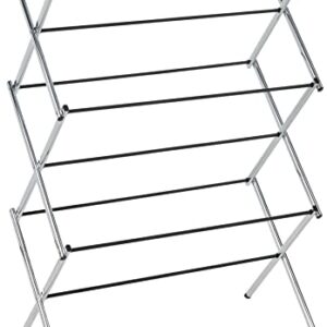 Amazon Basics Foldable Laundry Rack for Air Drying Clothing - 41.8" x 29.5" x 14.5", Chrome