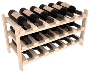 wine racks america living series stackable wine rack - durable and modular wine storage system, pine unstained - holds 18 bottles