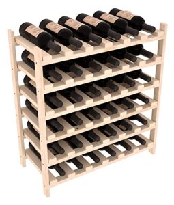 wine racks america living series stackable wine rack - durable and modular wine storage system, pine unstained - holds 36 bottles