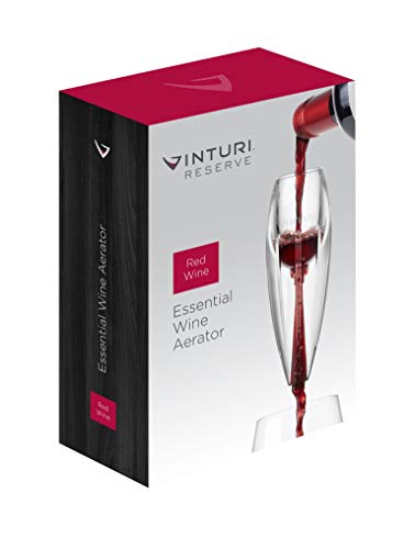 Vinturi Reserve Essential Red Wine Aerator Includes No Drip Stand, White