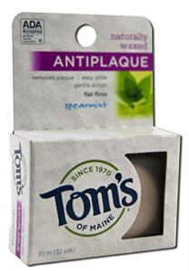 tom's of maine naturally waxed anti-plaque flat floss spearmint 32 yards (pack of 3)3