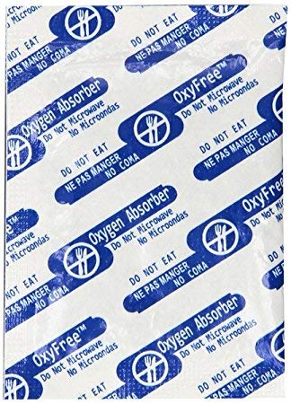 OxyFree 300cc Oxygen Absorbers For Food Storage, Pack of 100, Extend Shelf Life for Long Term Food Storage, Food Grade Safe Material (300cc, 100 Pack)