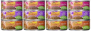 friskies wet cat food, classic pate, 3-flavor variety pack, 5.5-ounce can, pack of 12