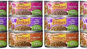 Friskies Wet Cat Food, Classic Pate, 3-Flavor Variety Pack, 5.5-Ounce Can, Pack of 12