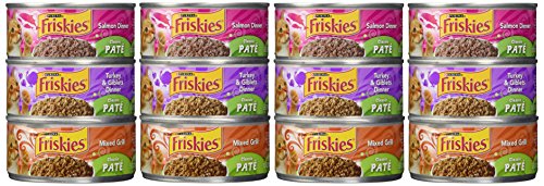 Friskies Wet Cat Food, Classic Pate, 3-Flavor Variety Pack, 5.5-Ounce Can, Pack of 12