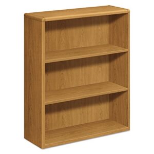hon 10753cc 10700 series wood bookcase, three shelf, 36w x 13 1/8d x 43 3/8h, harvest