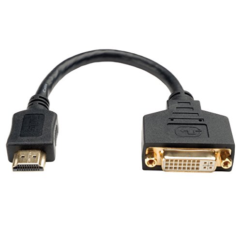 Tripp Lite 8-inch HDMI-M to DVI-D Cable Adapter (M/F), 8-in. (P132-08N) 8" HDDVI Black