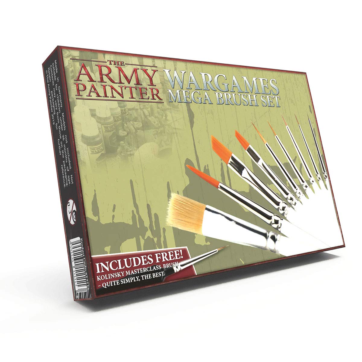 The Army Painter Mega Brush Set - Miniature Small Paint Brush Set with 10 Acrylic Paint Brushes - Kolinsky Masterclass Sable Hair Model & Fine Detail Paintbrush for Watercolor Oil Painting Miniatures