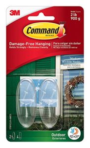 command outdoor 2 lb capacity window hooks, medium, 4-packages (8 hooks total) (17091clr-awes)