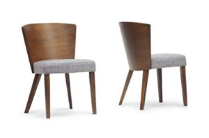 baxton studio sparrow wood modern dining chair, brown, set of 2, 20.62l x 22w x 31.25h