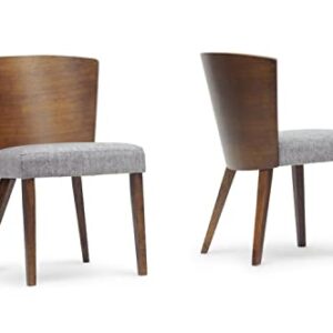 Baxton Studio Sparrow Wood Modern Dining Chair, Brown, Set of 2, 20.62L x 22W x 31.25H