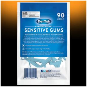 DenTek Comfort Clean Sensitive Gums Floss Picks | Soft & Silky Ribbon | 19 Count Each | Pack of 3