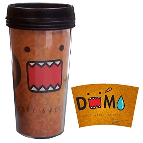 Domo Plastic Travel Coffee Mug Light Brown" Hungry Sweaty Thirsty" Lincense Product