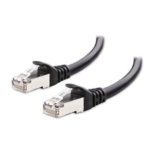 cable matters 10gbps snagless long shielded cat6a ethernet cable 50 ft (sstp, sftp shielded ethernet cable, shielded cat6 cable, cat 6 shielded network cable) in black