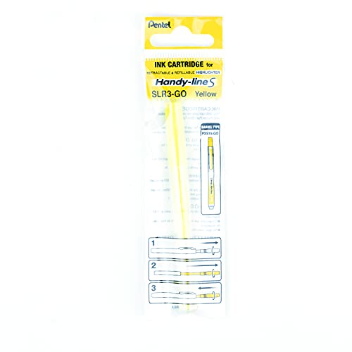 Pentel Refill For Handy-Line S Highlighter, Yellow Ink, Box of 12 (SLR3-G)