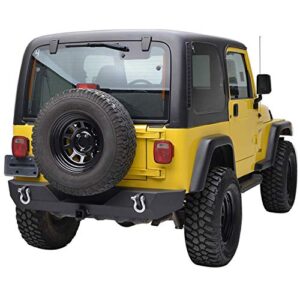 Paramount Automotive Restyling 51-0014 Black Rear Heavy Duty Rock Crawler Bumper (Jeep Wrangler YJ/TJ)