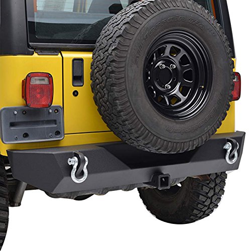 Paramount Automotive Restyling 51-0014 Black Rear Heavy Duty Rock Crawler Bumper (Jeep Wrangler YJ/TJ)