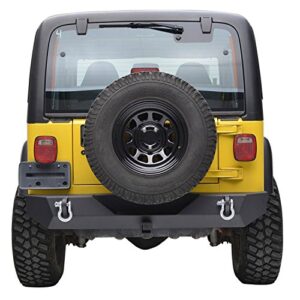 Paramount Automotive Restyling 51-0014 Black Rear Heavy Duty Rock Crawler Bumper (Jeep Wrangler YJ/TJ)