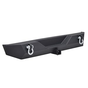 Paramount Automotive Restyling 51-0014 Black Rear Heavy Duty Rock Crawler Bumper (Jeep Wrangler YJ/TJ)