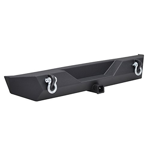 Paramount Automotive Restyling 51-0014 Black Rear Heavy Duty Rock Crawler Bumper (Jeep Wrangler YJ/TJ)