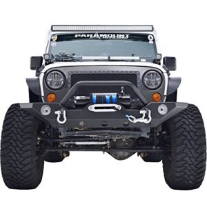 Paramount Automotive Restyling 51-0328 07-16 Front Black Bumper with OE Fog Light Port (Jeep Wrangler JK Sport)