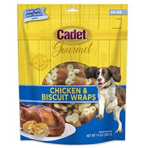 cadet gourmet chicken wrapped biscuit dog treats 14 oz.