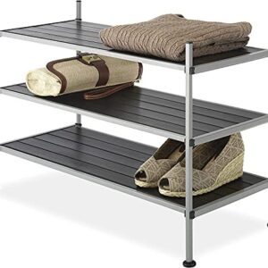 Whitmor 3 Tier Closet Storage Shelves - Shoe Rack and Home Organizer