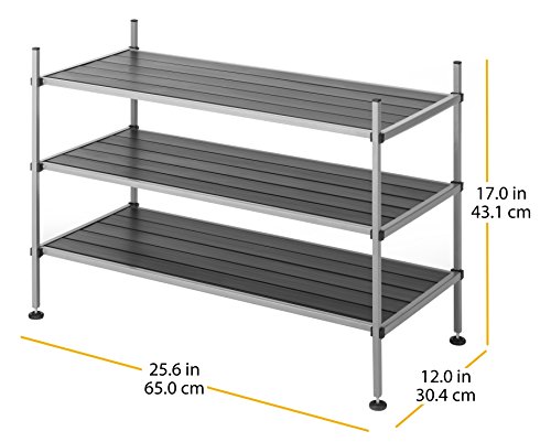 Whitmor 3 Tier Closet Storage Shelves - Shoe Rack and Home Organizer