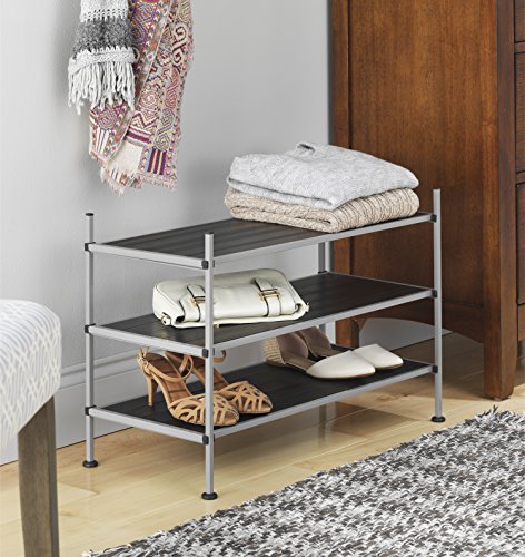 Whitmor 3 Tier Closet Storage Shelves - Shoe Rack and Home Organizer