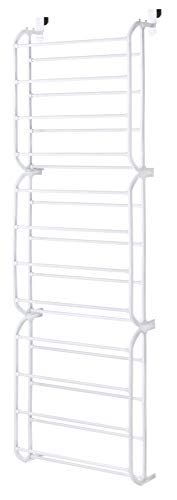 Whitmor Over The Door Shoe Rack, 36 Pair, White