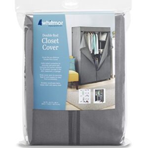 Whitmor COVER ONLY for Double Rod Closet with Heavy Duty Zipper - Gray