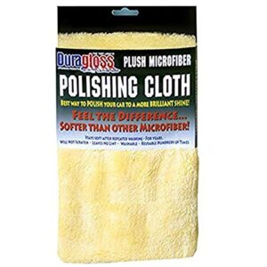 duragloss 9003 plush microfiber polishing cloth, 1 pack, yellow