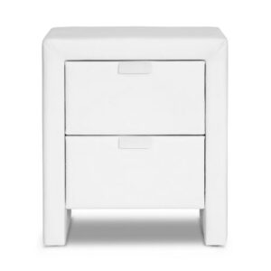 Baxton Studio Frey Upholstered Modern Nightstand, White