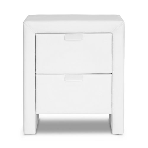 Baxton Studio Frey Upholstered Modern Nightstand, White