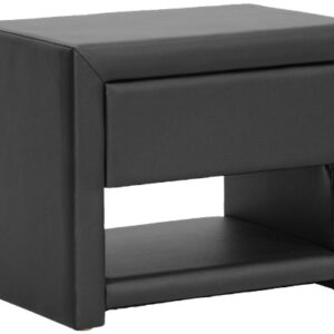 Baxton Studio Massey Upholstered Modern Nightstand, Black