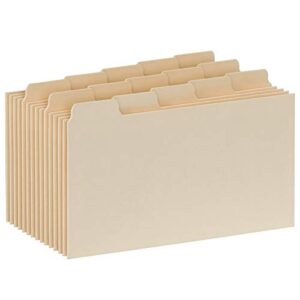 oxford index card guides with blank tabs, 3 x 5 inches, 1/5 cut tabs, manila, 100 per box (40352)