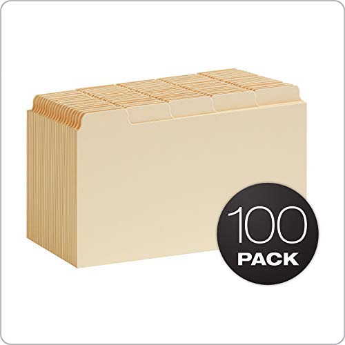 Oxford Index Card Guides with Blank Tabs, 3 x 5 Inches, 1/5 Cut Tabs, Manila, 100 per Box (40352)