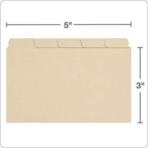 Oxford Index Card Guides with Blank Tabs, 3 x 5 Inches, 1/5 Cut Tabs, Manila, 100 per Box (40352)