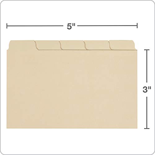 Oxford Index Card Guides with Blank Tabs, 3 x 5 Inches, 1/5 Cut Tabs, Manila, 100 per Box (40352)