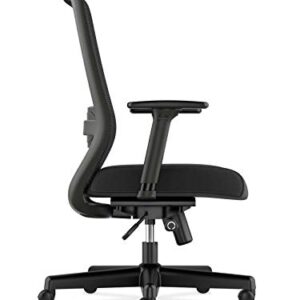 HON Exposure Mesh Task Computer Chair with 2-Way Adjustable Arms for Office Desk, Black (HVL721), Back