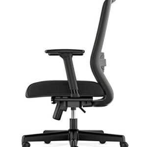 HON Exposure Mesh Task Computer Chair with 2-Way Adjustable Arms for Office Desk, Black (HVL721), Back