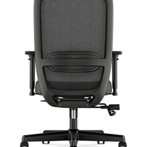 HON Exposure Mesh Task Computer Chair with 2-Way Adjustable Arms for Office Desk, Black (HVL721), Back